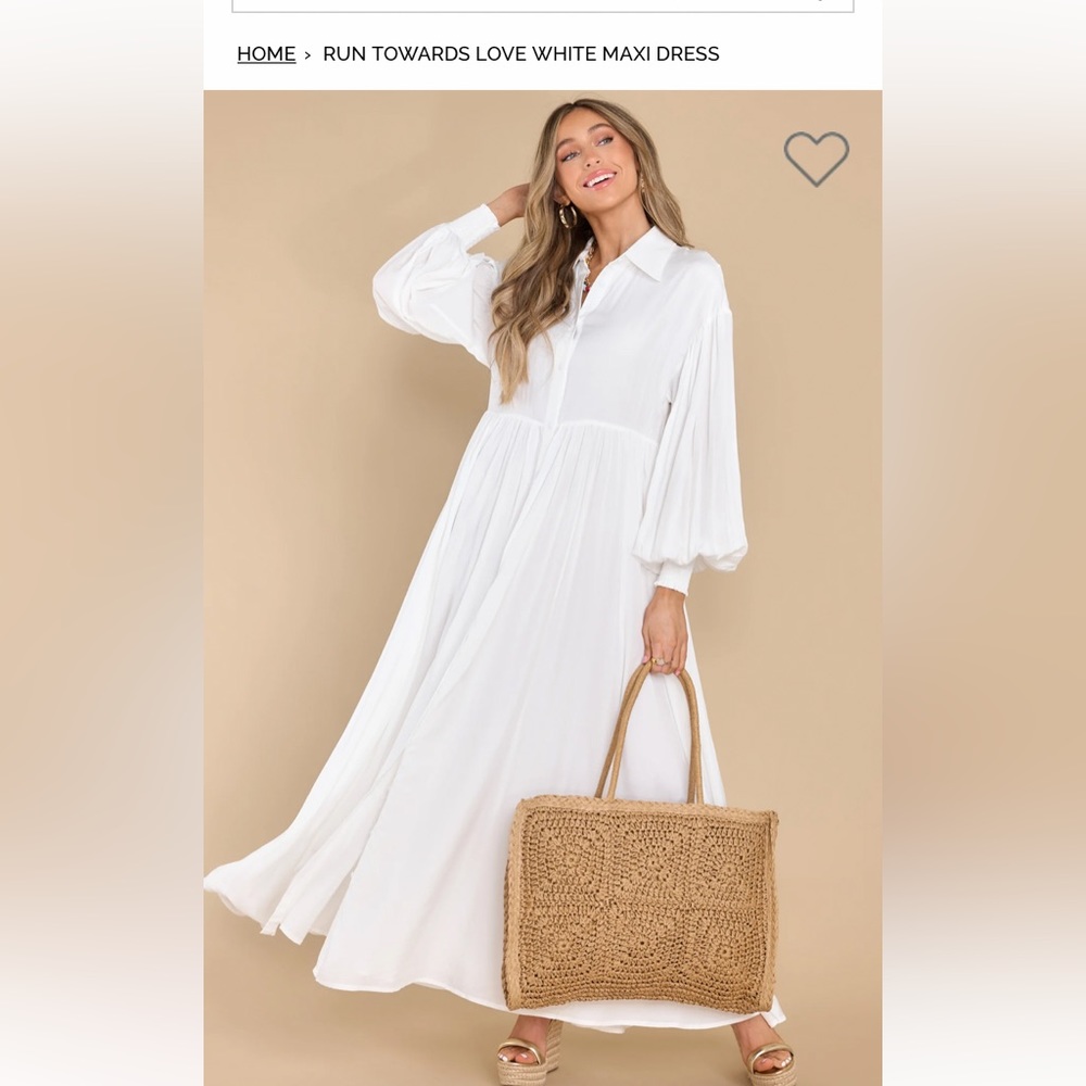 BRAND NEW white maxi dress - size Large